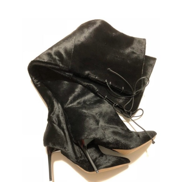 New Oscar de la Renta Pony Hair Thigh High Boot - Picture 5 of 6